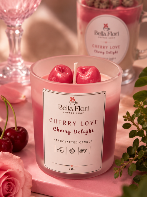 Cherry Delight scented candle by Bella Flori