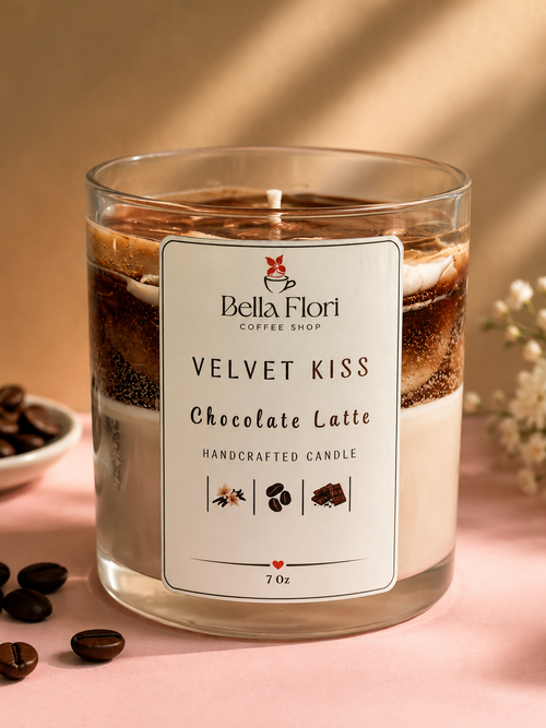 Chocolate Latte scented candle by Bella Flori