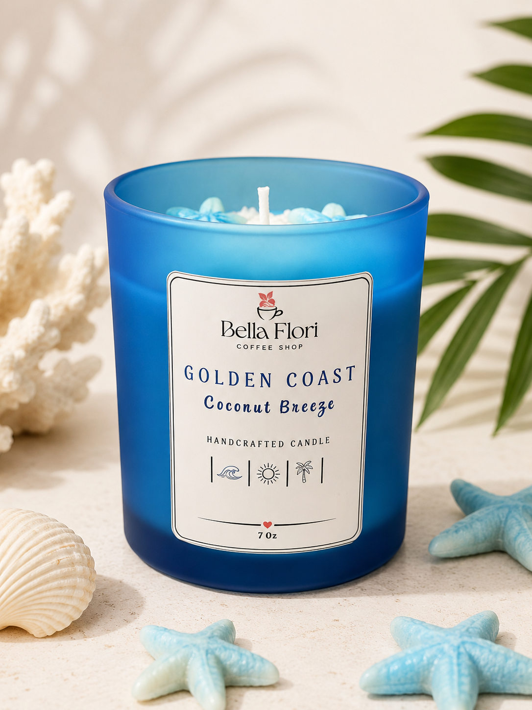 Coconut Breeze scented candle by Bella Flori