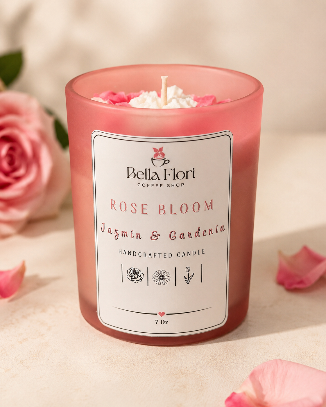 Jasmine & Gardenia scented candle by Bella Flori
