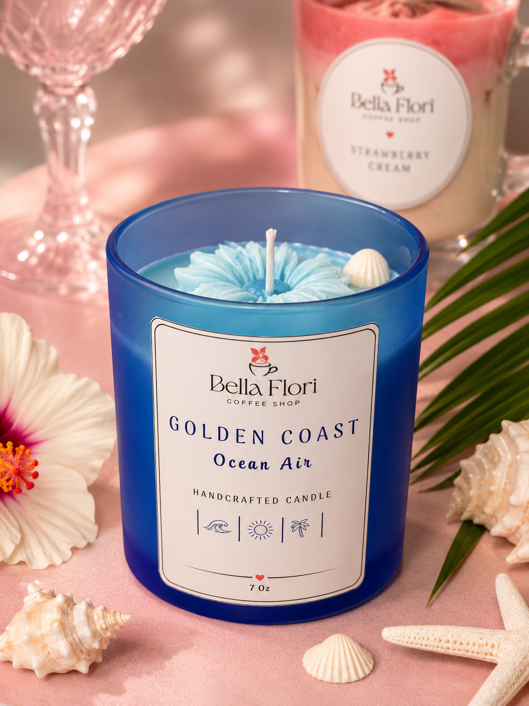 Ocean Air scented candle by Bella Flori